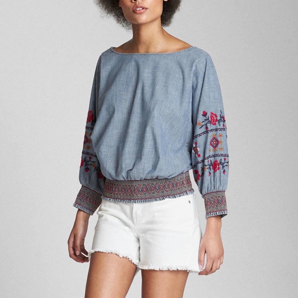 Embroidered Long Sleeve Smoc (XL)